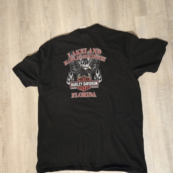 Harley Davidson Mens Black Born To Be Free T-Shirt Size L 100% Cotton - Picture 6 of 7